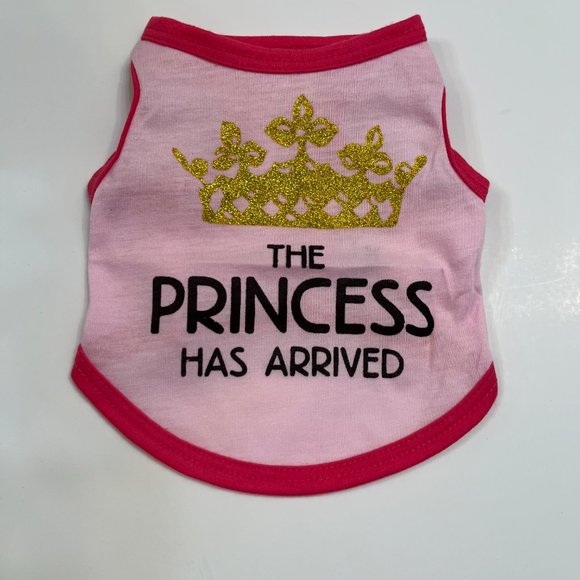 "The Princess Has Arrived" Pet T-shirt - Pink/Gold - NWT - Various Sizes - Picture 7 of 8